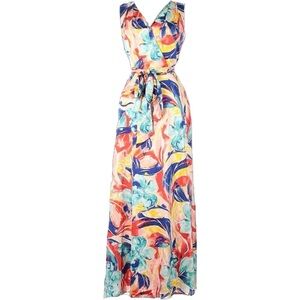 Tahari ASL Colorful Floral Maxi Dress